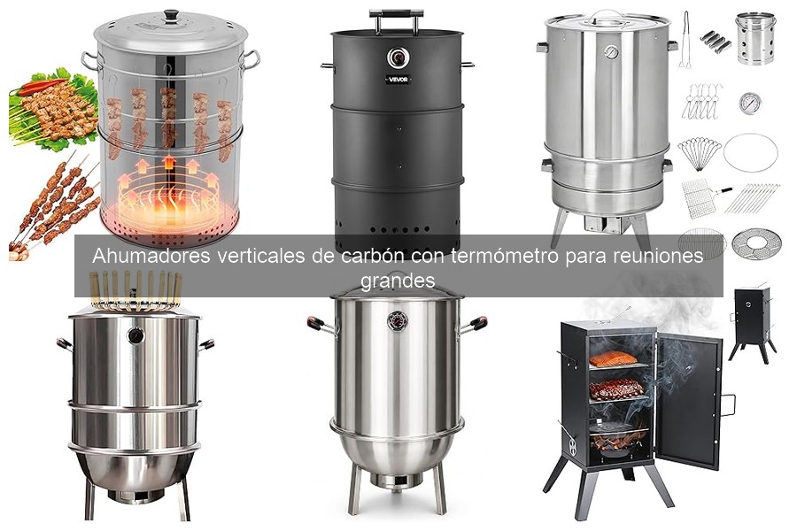 Cómo usar un ahumador vertical de carbón con termómetro