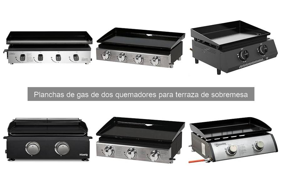 Guía de planchas de gas de dos quemadores para terrazas