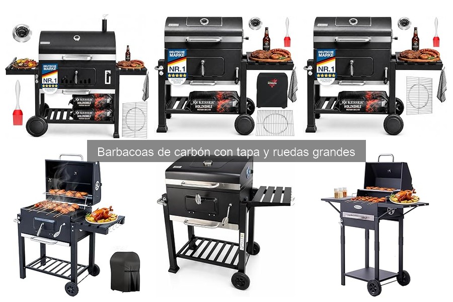 Mantenimiento de Barbacoas de Carbón con Tapa y Ruedas Grandes