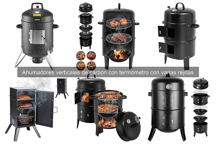Mejores ahumadores verticales de carbón con termómetro para principiantes