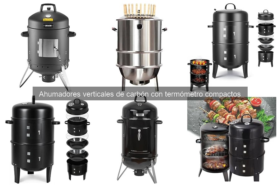¿Qué es un ahumador vertical de carbón compacto con termómetro?
