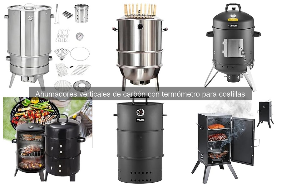 ¿Qué es un ahumador vertical de carbón con termómetro?